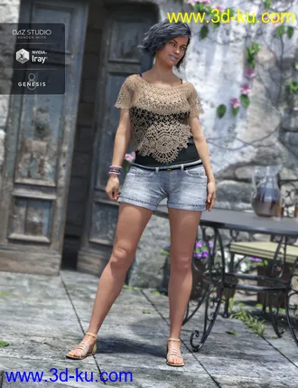 3D打印模型Boho Short Outfit Textures的图片