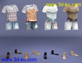 3D打印模型Boho Short Outfit Textures的图片