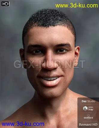 3D打印模型Bomani HD for Genesis 8 Male的图片