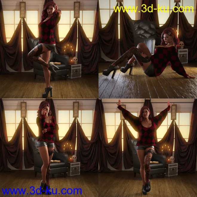 Bombshell Poses and Expressions模型的图片6