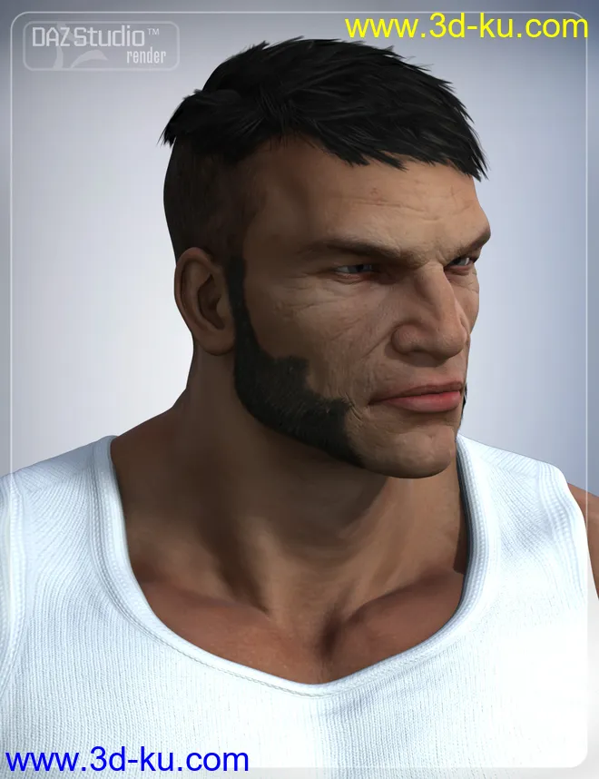 Boris Hair for Genesis 2 Male(s)模型的图片5