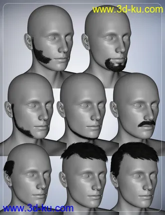 3D打印模型Boris Hair for Genesis 2 Male(s)的图片