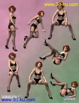 3D打印模型Boudoir Poses for V6 and Genesis 2 Female的图片