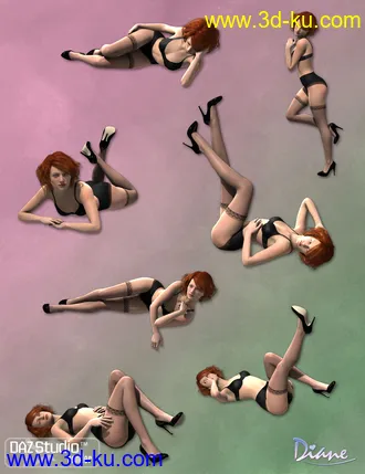 3D打印模型Boudoir Poses for V6 and Genesis 2 Female的图片