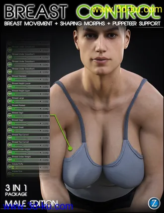 3D打印模型Breast Control for Genesis 3 and 8 Males的图片