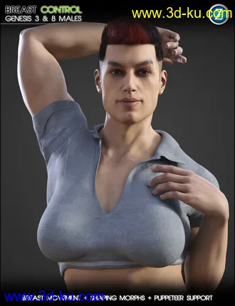 3D打印模型Breast Control for Genesis 3 and 8 Males的图片