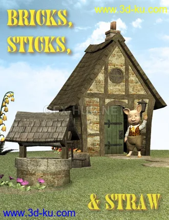 3D打印模型Bricks, Sticks & Straw的图片