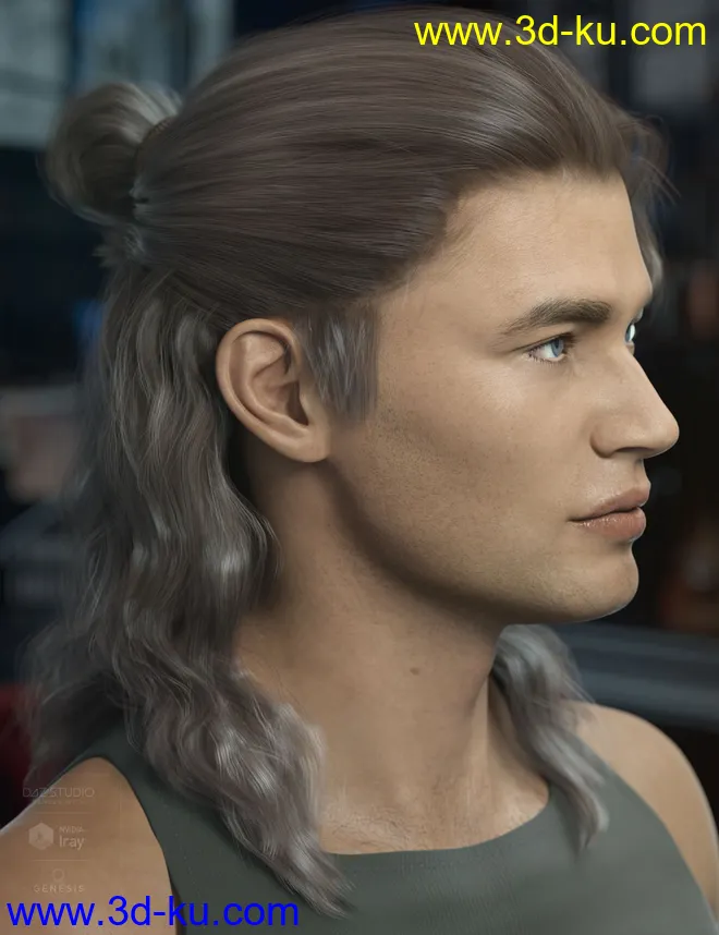 Briggs Hair for Genesis 8 Male and Females模型的图片2