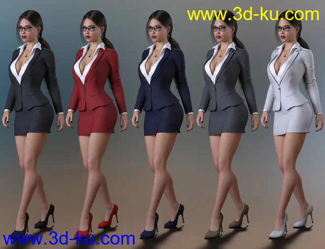 Businesswoman Outfit Set for Genesis 8 and 8.1 Females模型的图片10