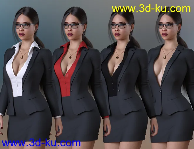 Businesswoman Outfit Set for Genesis 8 and 8.1 Females模型的图片11