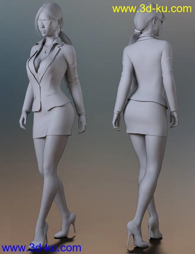 Businesswoman Outfit Set for Genesis 8 and 8.1 Females模型的图片13