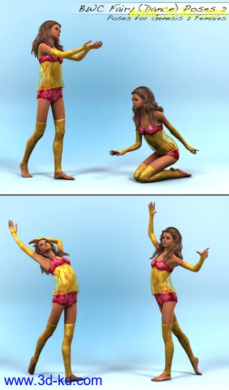 3D打印模型BWC Fairy (Dance) Poses for Genesis 2 Female(s)的图片