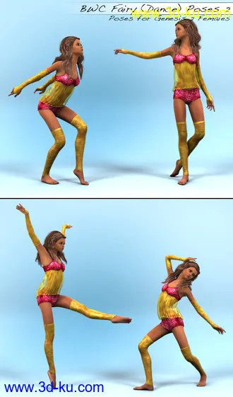 3D打印模型BWC Fairy (Dance) Poses for Genesis 2 Female(s)的图片