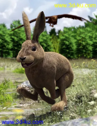 3D打印模型Caesar the Hare for Daz Dog 8的图片
