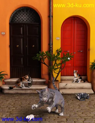 3D打印模型Casual Cat for Daz House Cat的图片