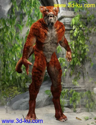 3D打印模型Cat Beast with dForce Hair for Genesis 8 Male的图片