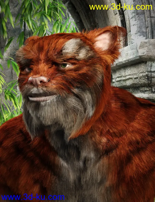 Cat Beast with dForce Hair for Genesis 8 Male模型的图片4