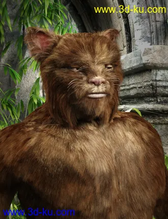 3D打印模型Cat Beast with dForce Hair for Genesis 8 Male的图片