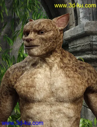 3D打印模型Cat Beast with dForce Hair for Genesis 8 Male的图片