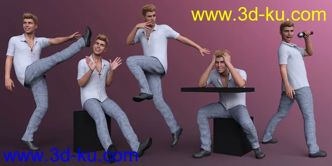CDI Comedian Poses for Genesis 8.1 Male模型的图片2