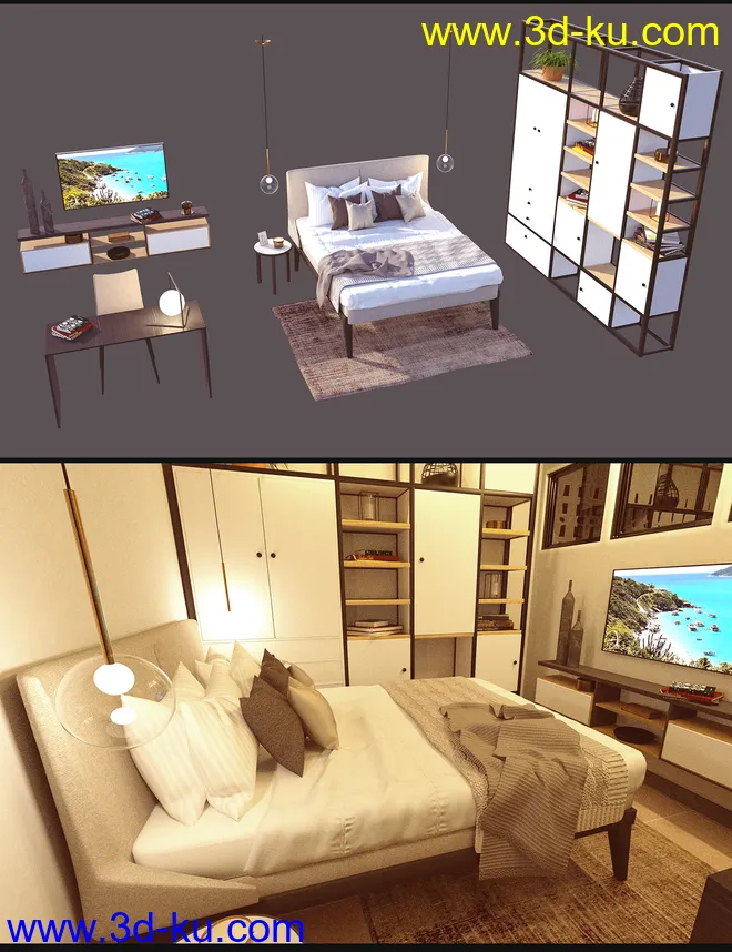 Cecilia House Bed Furniture模型的图片1
