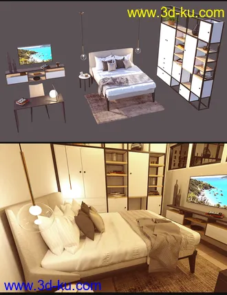 3D打印模型Cecilia House Bed Furniture的图片