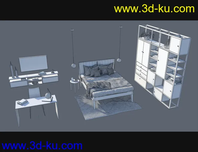 Cecilia House Bed Furniture模型的图片13