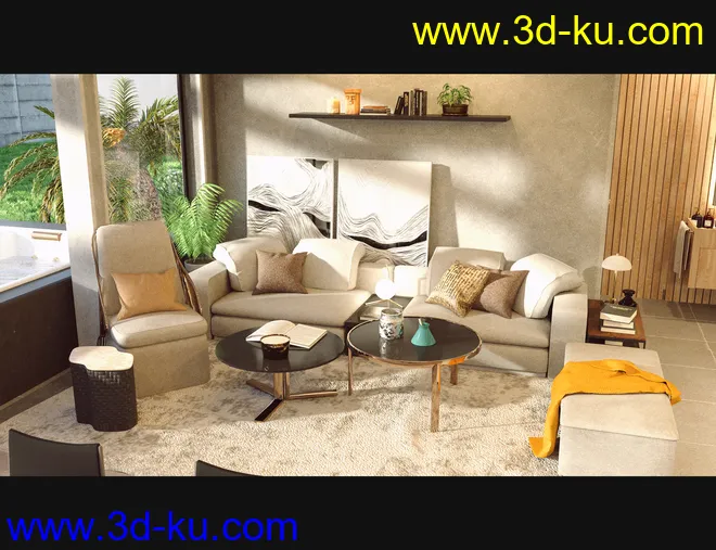 Cecilia House Living Room and Outdoor Furniture模型的图片2