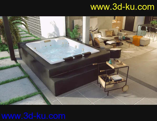Cecilia House Living Room and Outdoor Furniture模型的图片3