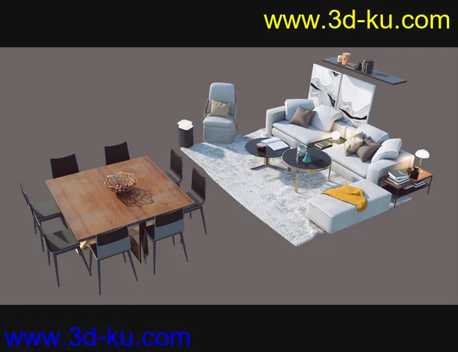 Cecilia House Living Room and Outdoor Furniture模型的图片10