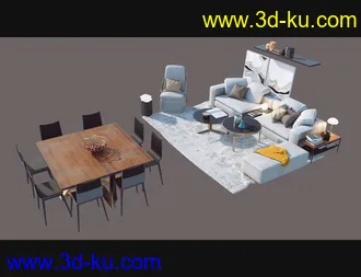 3D打印模型Cecilia House Living Room and Outdoor Furniture的图片