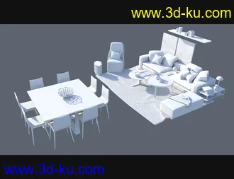 3D打印模型Cecilia House Living Room and Outdoor Furniture的图片