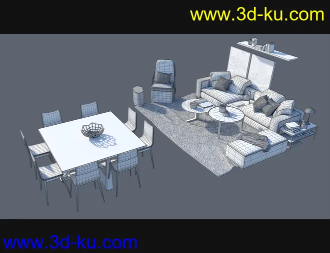 Cecilia House Living Room and Outdoor Furniture模型的图片12