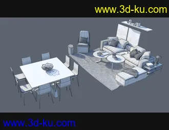 3D打印模型Cecilia House Living Room and Outdoor Furniture的图片