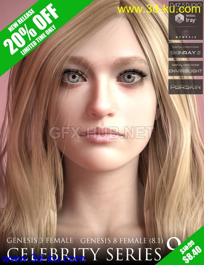 Celebrity Series 90 for Genesis 3 and Genesis 8 Female (8.1)模型的图片1
