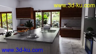 3D打印模型Chef's Kitchen and Living的图片