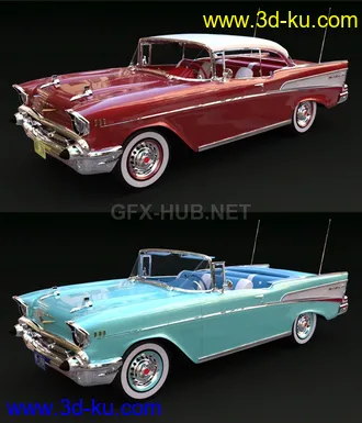 3D打印模型CHEVROLET BEL AIR 1957 BUNDLE的图片