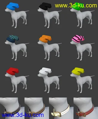 3D打印模型Chihuahua for Daz Dog 8 Clothes Accessories and Poses的图片