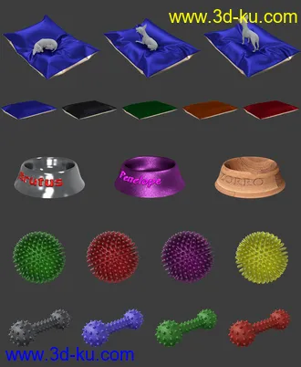3D打印模型Chihuahua for Daz Dog 8 Clothes Accessories and Poses的图片
