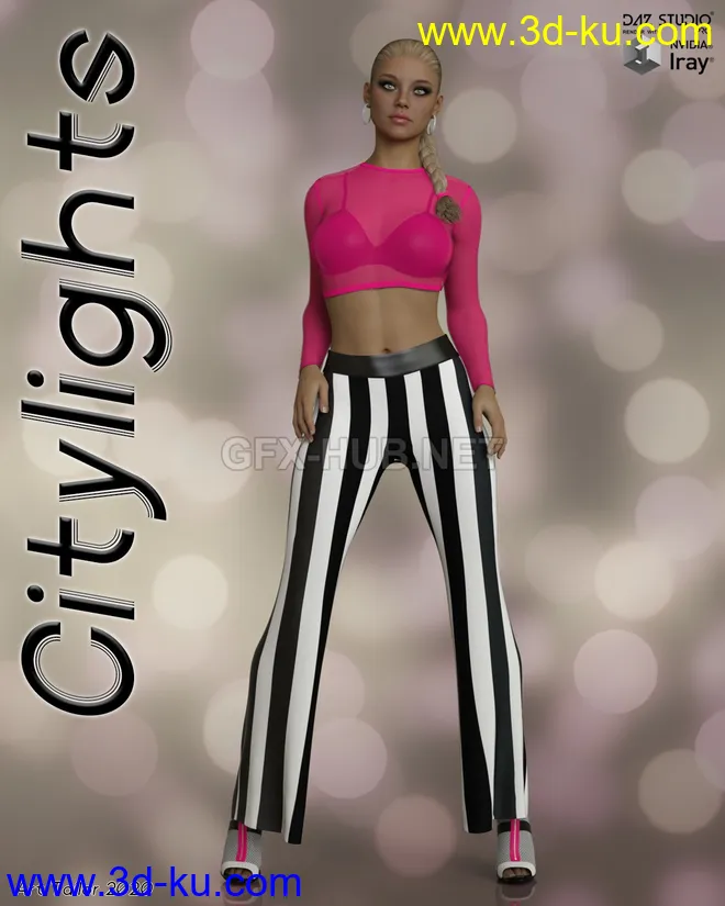 Citylights dforce Pantsuit for Genesis 8 Females模型的图片1