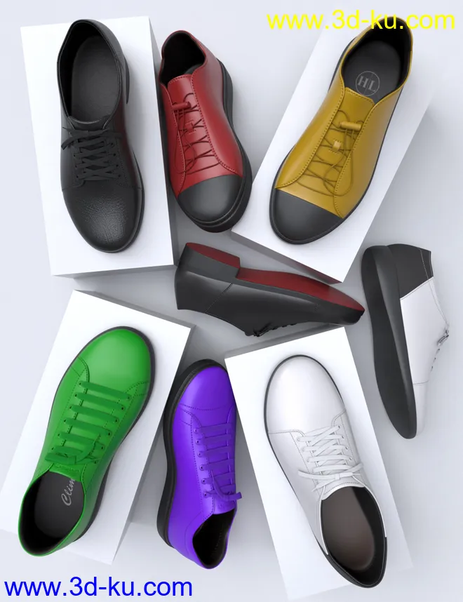 Classic and Walking Shoes for Genesis 8 and 8.1 Males模型的图片1