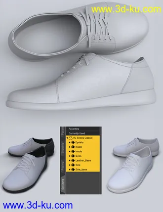 3D打印模型Classic and Walking Shoes for Genesis 8 and 8.1 Males的图片