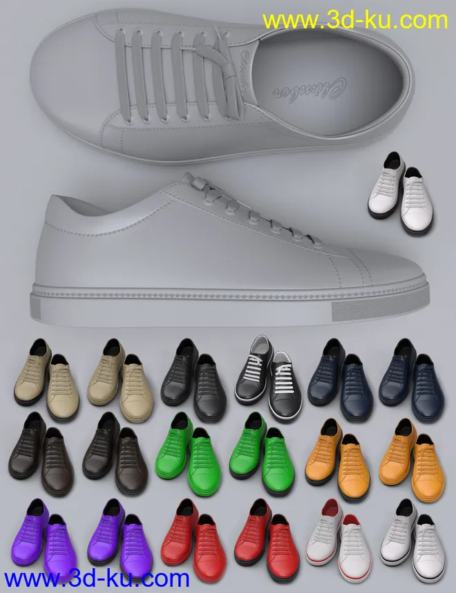 Classic and Walking Shoes for Genesis 8 and 8.1 Males模型的图片4
