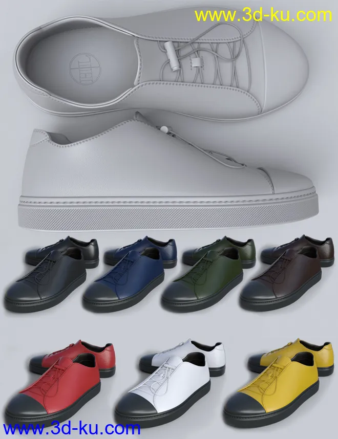 Classic and Walking Shoes for Genesis 8 and 8.1 Males模型的图片5