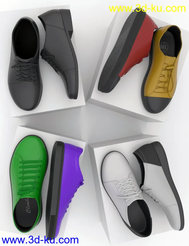 Classic and Walking Shoes for Genesis 8 and 8.1 Males模型的图片6