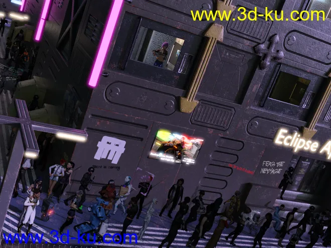 Compact Cyberpunk Apartment Building模型的图片2