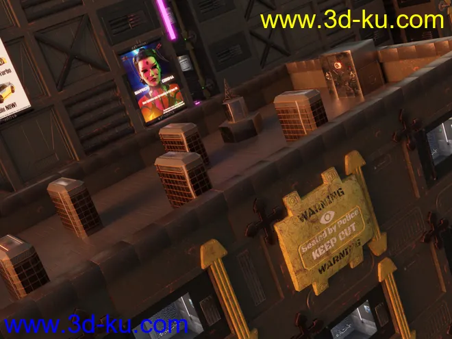 Compact Cyberpunk Apartment Building模型的图片3