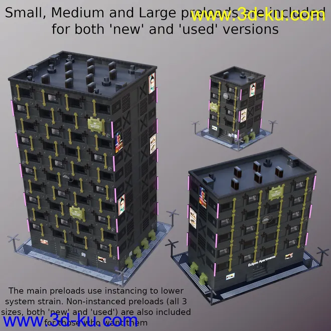 Compact Cyberpunk Apartment Building模型的图片6