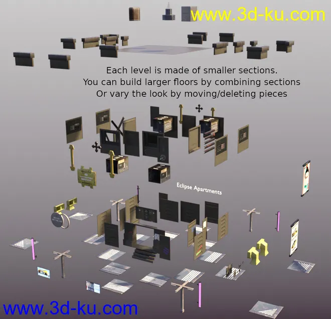 Compact Cyberpunk Apartment Building模型的图片9