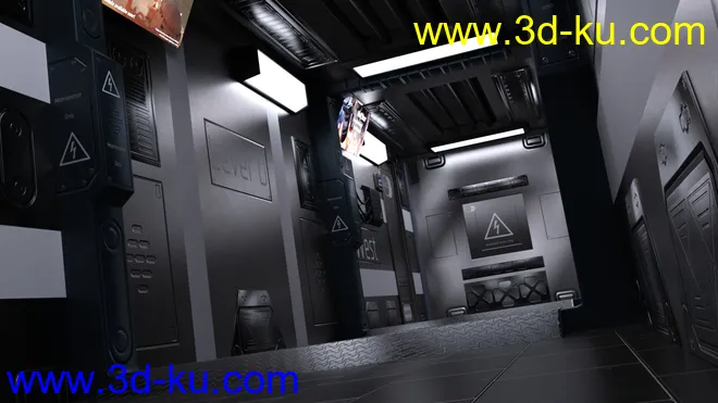 Compact Cyberpunk Apartment Corridor模型的图片2